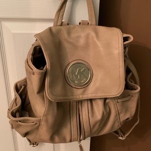 Beige MK Backpack